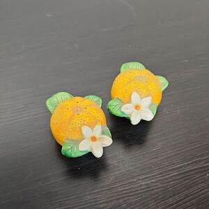 Vintage Salt Pepper Shaker Set Orange Summer Set
